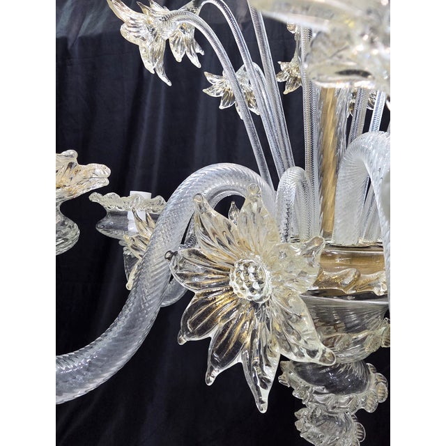 Glass Murano Glass Floral Chandelier, 1980s For Sale - Image 7 of 15