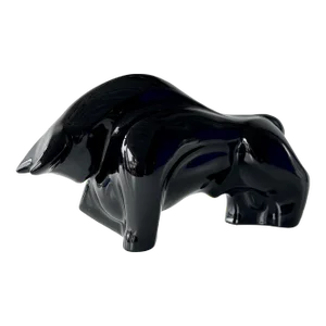 Late 20th Century Cubist Ceramic Bull Sculpture