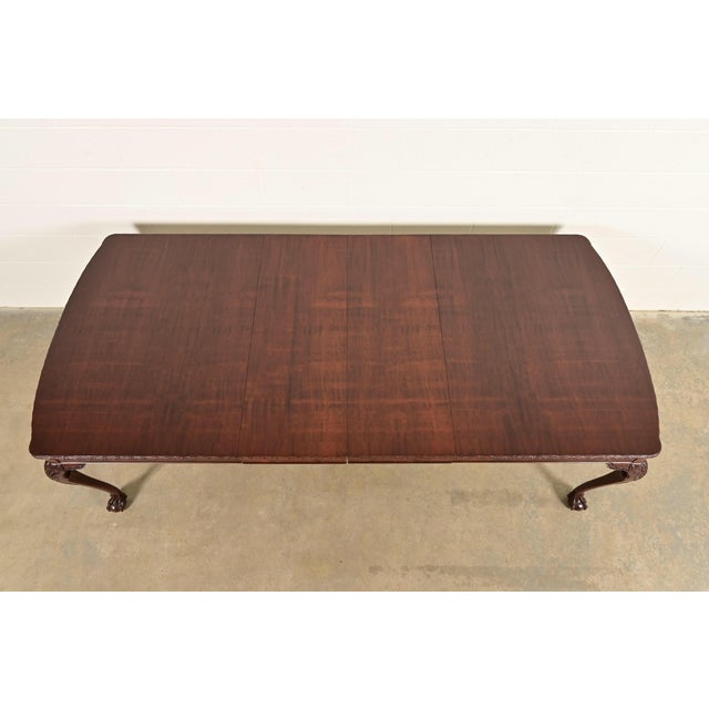 Romweber Chippendale Mahogany Extension Dining Table, Newly Refinished For Sale In South Bend - Image 6 of 15
