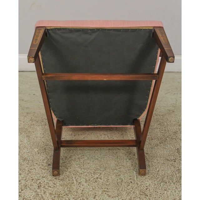 Southwood Inlaid Solid Mahogany Federal Upholstered Armchair For Sale - Image 11 of 13