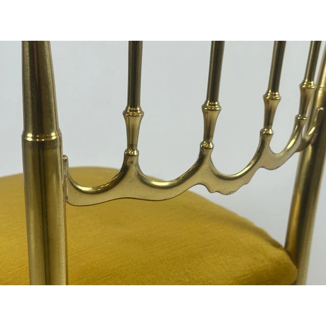 Metal Mid-Century Brass Chiavarine Chair attributed to Giuseppe Gaetano Descalzi for Chiavari, 1960s For Sale - Image 7 of 13