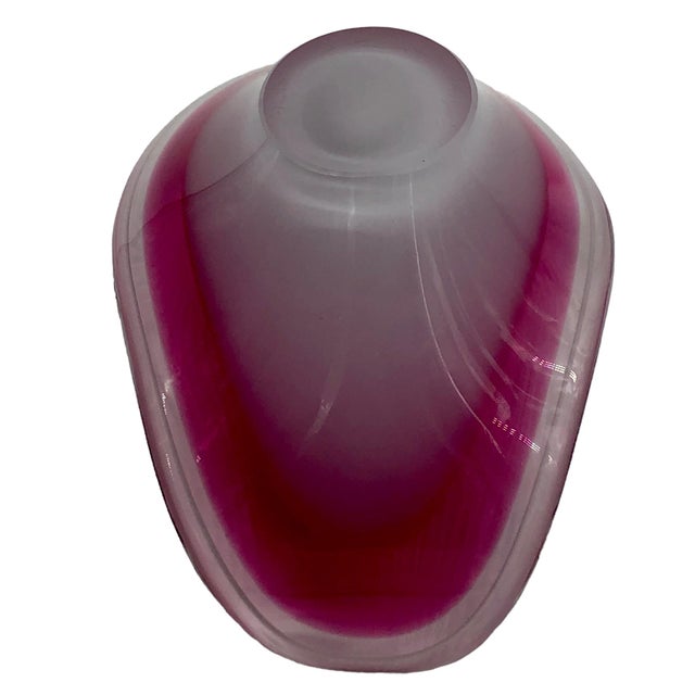 1950s 1950s Flygfors Coquille Cased Art Glass Scoop Handblown Bowl Signed For Sale - Image 5 of 7