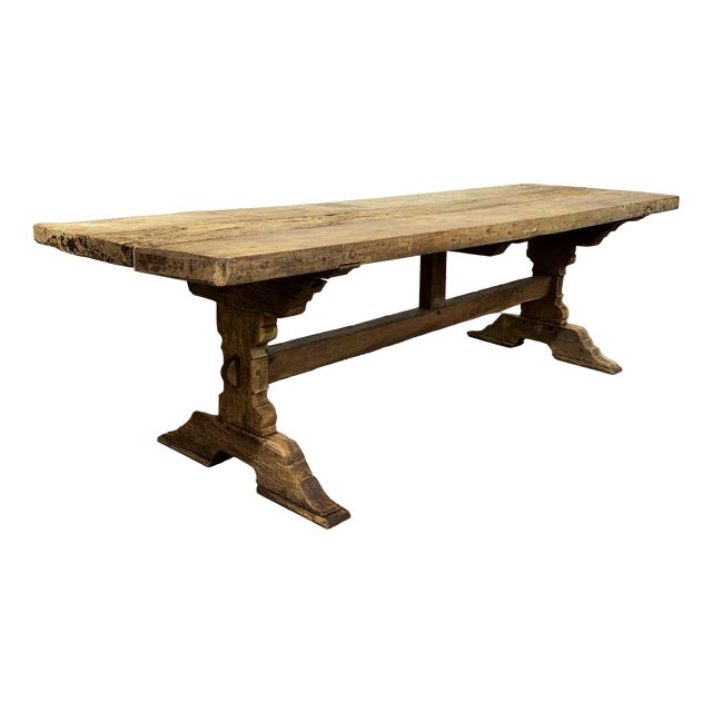 Antique Monastery Table in Raw Oak, 1800s For Sale