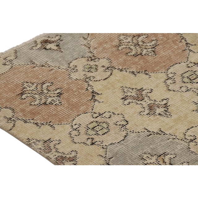 Traditional Vintage Distressed Runner Rug, Beige-Red and Blue Medallion Pattern - Rug & Kilim For Sale - Image 3 of 8