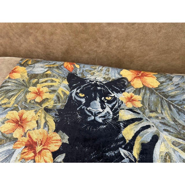 Woven Black Panther Pillow Cover For Sale In Los Angeles - Image 6 of 11