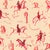 Cowboys and their horses dash through the desert all created using a red color palette.
