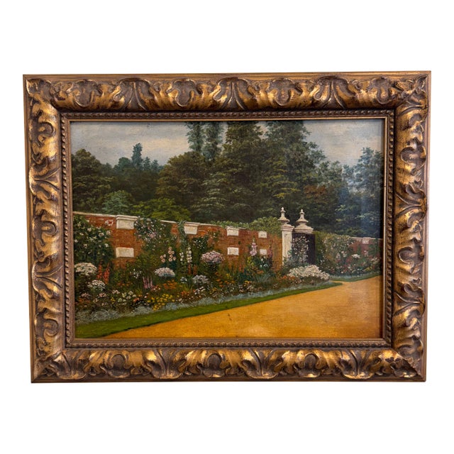 20th Century Oil on Canvas "The Wall Borders" For Sale