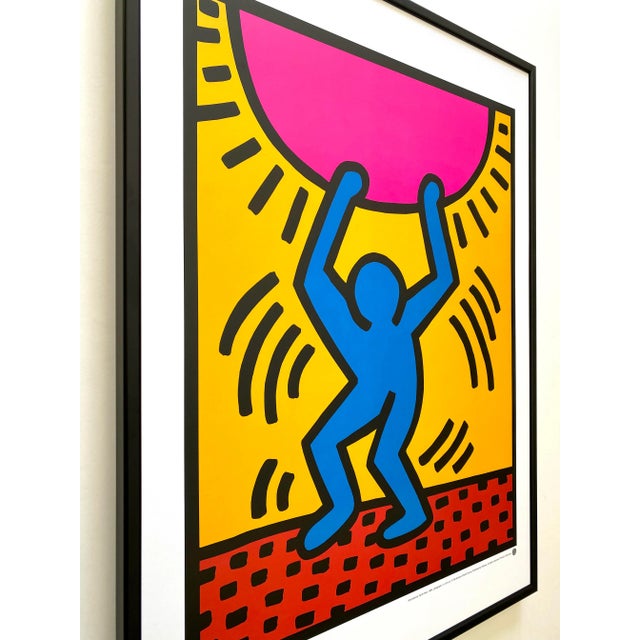 Keith Haring Estate Vintage 1989 Lithograph Print Framed Pop Art Poster " International Youth Year " 1985 For Sale In Kansas City - Image 6 of 13