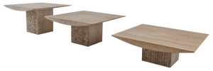 Vintage Italian Travertine Coffee Tables, 1980s, Set of 3
