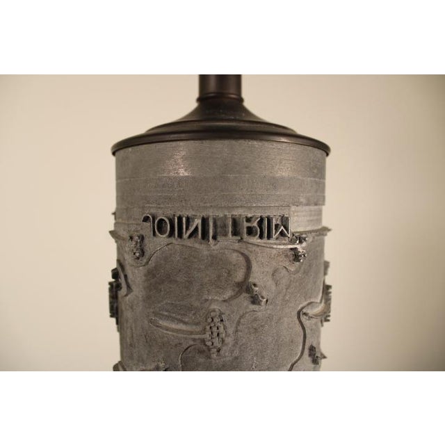 Late 20th Century Single Vintage Wallpaper Roller Table Lamp For Sale In Los Angeles - Image 6 of 7