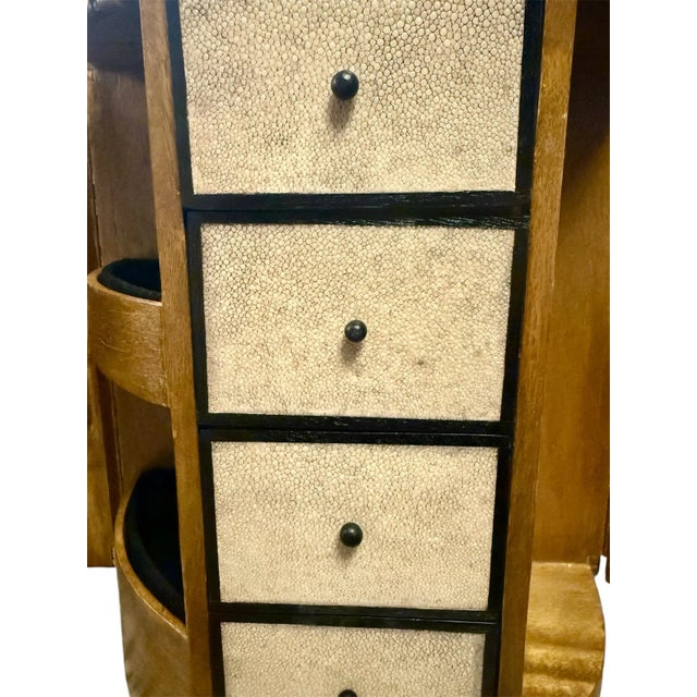 Wood R & Y Augousti Inlaid Bamboo and Shagreen Jewelry Box For Sale - Image 7 of 9