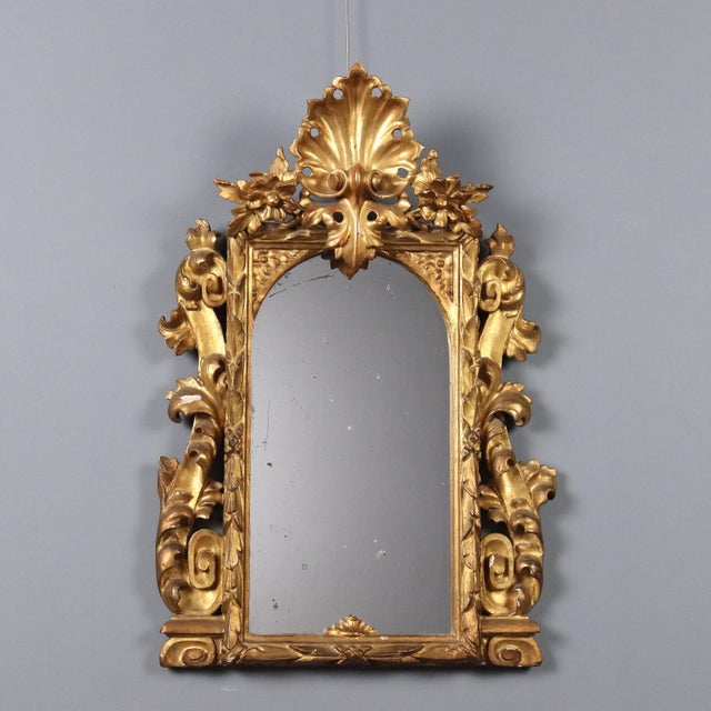 Baroque Mirror in Carved and Gilded Wood For Sale - Image 11 of 11