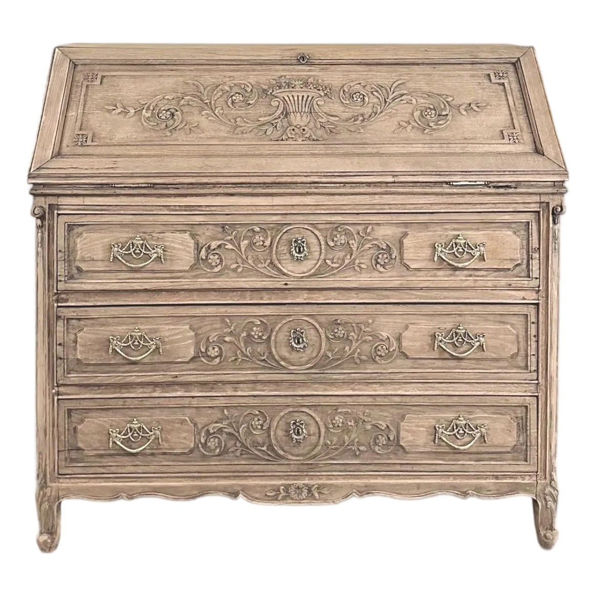 18th Century Country French Louis XVI Transitional Stripped Secretary ...