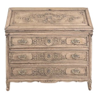 18th Century Country French Louis XVI Transitional Stripped Secretary Desk For Sale