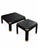 Black Vintage Postmodern Black Marble-Look Coffee and Side Tables With Brass Accents — Set of 2 For Sale - Image 8 of 12