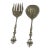 Vintage Mid-Century Italian Ornate Silver-Plated Salad Servers - Pair For Sale