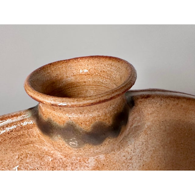 A high quality ceramic art candleholder, created by the renown German ceramic artist Helma Klett (1908-1996) around 1960....