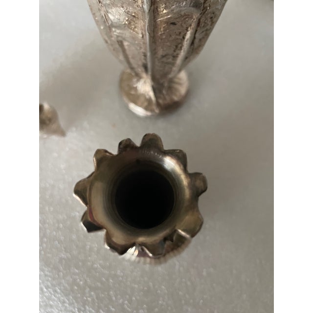 Silvered Bronze Vases from Christofle, 1960s, Set of 3 For Sale - Image 12 of 14