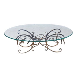 1960s Italian Florentine Gold Tole Coffee Table For Sale