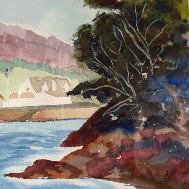 Framed Original Landscape Watercolor Painting For Sale In Seattle - Image 6 of 6