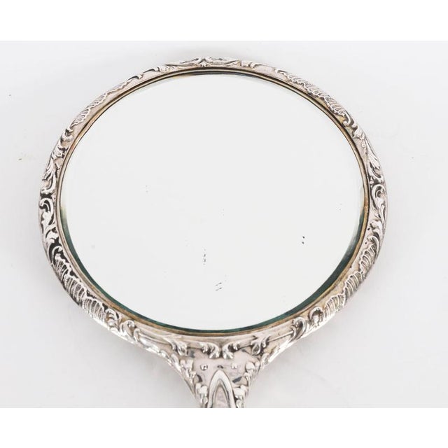 Antique Sterling Silver Cherubs Hand Mirror by S Blanckensee and Son Birmingham 1912, 1890s For Sale - Image 12 of 14