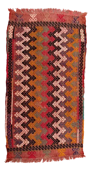 Small Vintage Turkish Wool Kilim Rug
