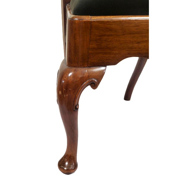 Pair 19th C English Queen Anne Mahogany Splat Back Slip Seat Side Chairs For Sale - Image 15 of 15