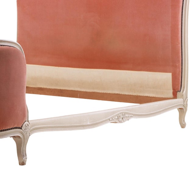 French Louis XV-Style Painted and Upholstered Full Bed, Ca. 1940. For Sale - Image 4 of 8