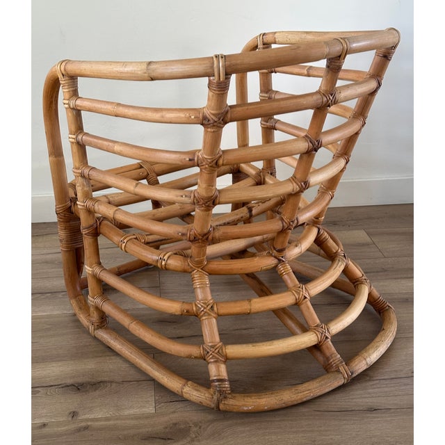 1950's Sculptural Rattan Bamboo Lounge Chair Attributed to Ritts Tropitan For Sale In San Diego - Image 6 of 6