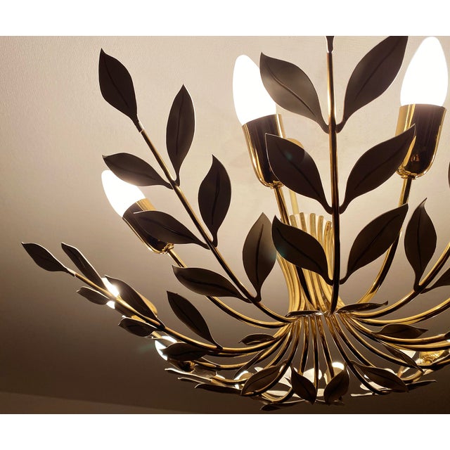 1950s Vintage Floral Pendant Light from Vereinigte Werstaetten, 1950s For Sale - Image 5 of 18