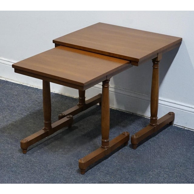 Wood Heritage Furniture Solid Mahogany Italian Provincial 21" Nesting End Tables For Sale - Image 7 of 18