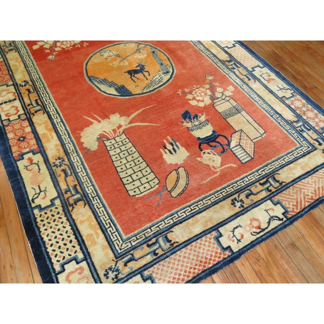 Folk Art Early 20th Century Zabihi Collection Tibetan Pictorial Rug - 5'11" x 9'3" For Sale - Image 3 of 9