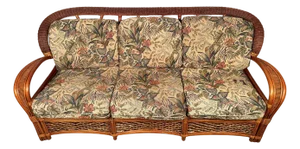 Mid 20th Century Three Seat Rattan Sofa by Palm Springs