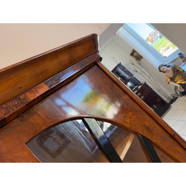 Biedermeier Sun-Shaped Display Cabinet in Walnut For Sale - Image 6 of 12