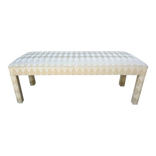 Vintage Milo Baughman Harlequin Upholstered Parsons Bench For Sale