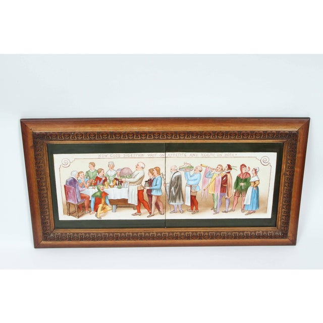 Brown Vintage Framed Tile Painting of Macbeth Scene For Sale - Image 8 of 10
