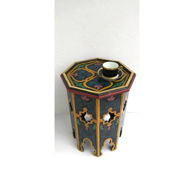 Wood Moroccan Moorish Tabouret Side Drinks Table For Sale - Image 7 of 12
