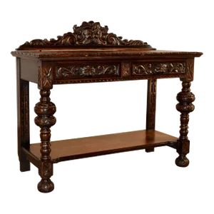 19th Century Carved Oak Console Table