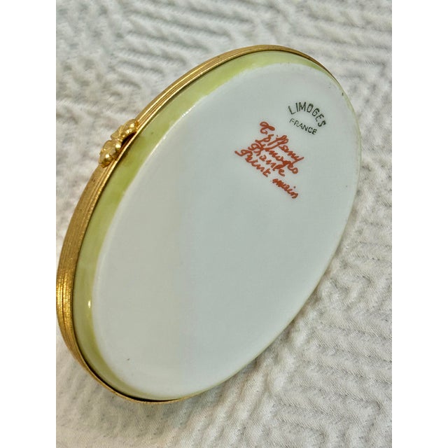 Ceramic Late 20th Century Limoges for Tiffany Hand Painted Bunny Rabbit Porcelain Lidded Box For Sale - Image 7 of 9