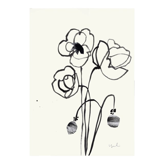 "Poppies" Original Watercolor Illustration by Yuki Osada For Sale