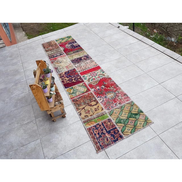 Mid 20th Century Turkish Natural Bohemian Runner For Sale - Image 9 of 10