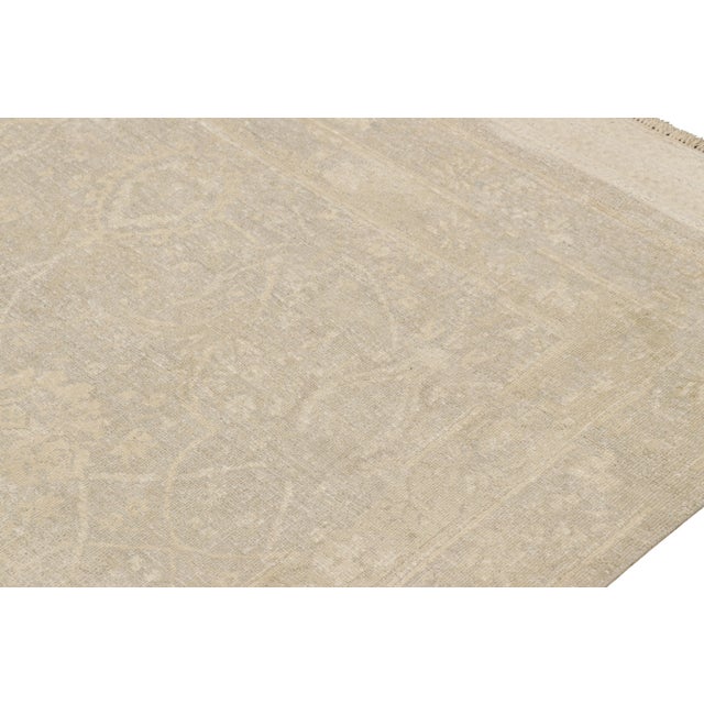 Rug & Kilim Oversized Rug & Kilim’s Oushak Style Rug in Gray and Beige With Floral Patterns For Sale - Image 4 of 8
