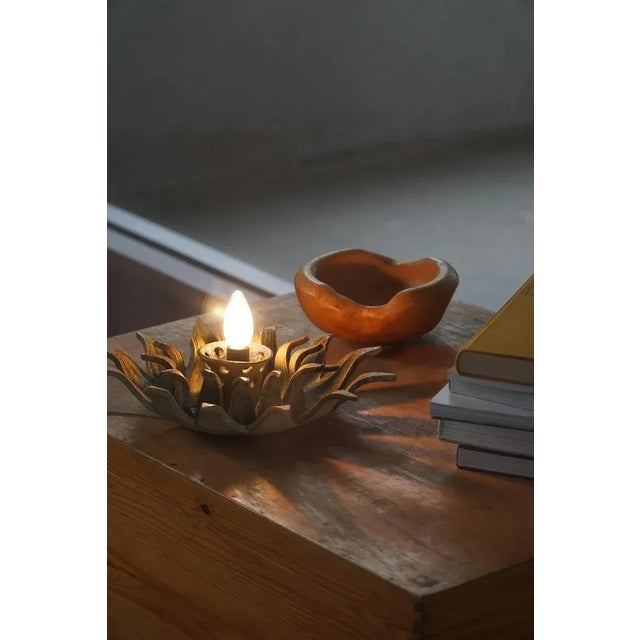 Brutalist Mid-Century Ceramic Sunburst Wall Lamp or Decorative Wall Sculpture, 1960s For Sale - Image 3 of 16