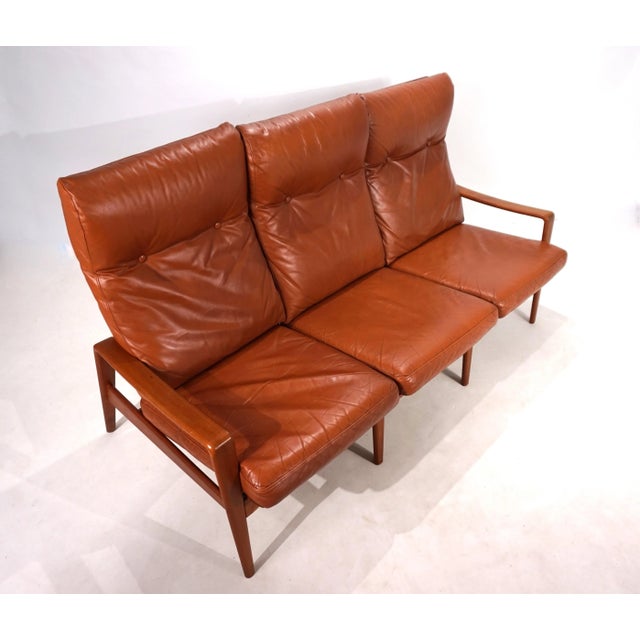 Comfort 3-Seater Sofa in Leather by Arne Wahl Iversen, 1960s For Sale - Image 13 of 18