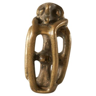 Sculptural Door Handle or Ornament in Bronze, 1930s For Sale