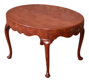 Baker Furniture Queen Anne Burled Walnut Coffee Table