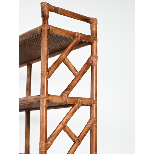Vintage Bamboo and Rattan Bookcase, 1960s For Sale - Image 10 of 14