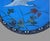 Japanese Antique Japanese Meiji Cloisonne Charger Cranes Blue Enamel 12” Plate For Sale - Image 3 of 8