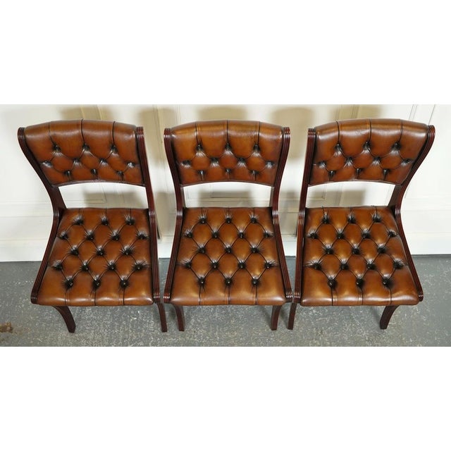 Chesterfield Leather Dining Chairs, Set of 6 For Sale - Image 15 of 16