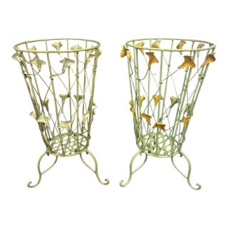 1960s Wrought Iron Umbrella Stands, Set of 2 For Sale